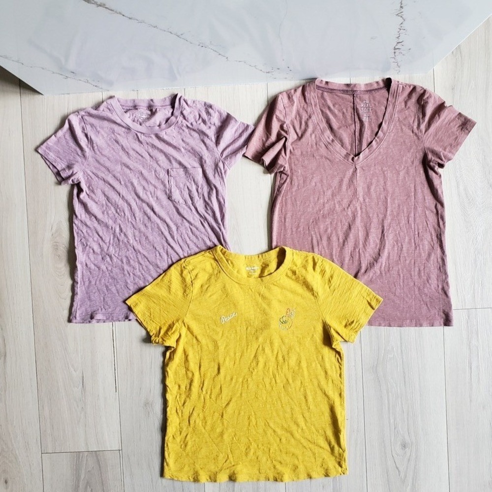 Womens Casual Tee Shirt Lot Womens XXS Madewell Aerie Old Navy 3pc Bundle